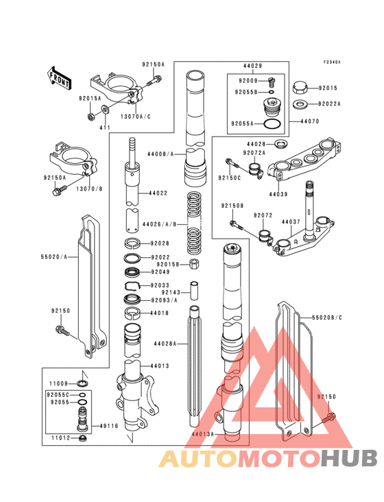 Front fork(1/2)(kdx250-d2/d3/d4/d5)