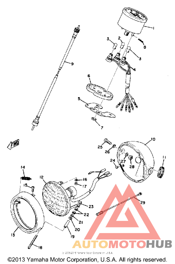 Head lamp - speedometer