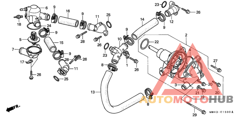 Water pump/water pipe