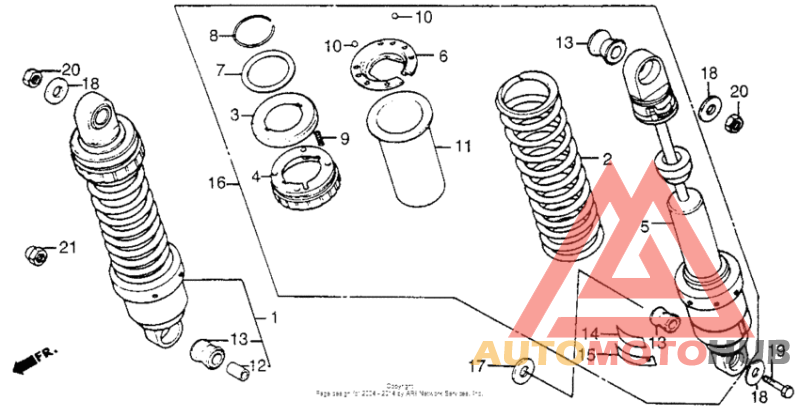 Rear shock absorber 83-84