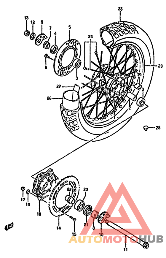 Rear wheel complete assy