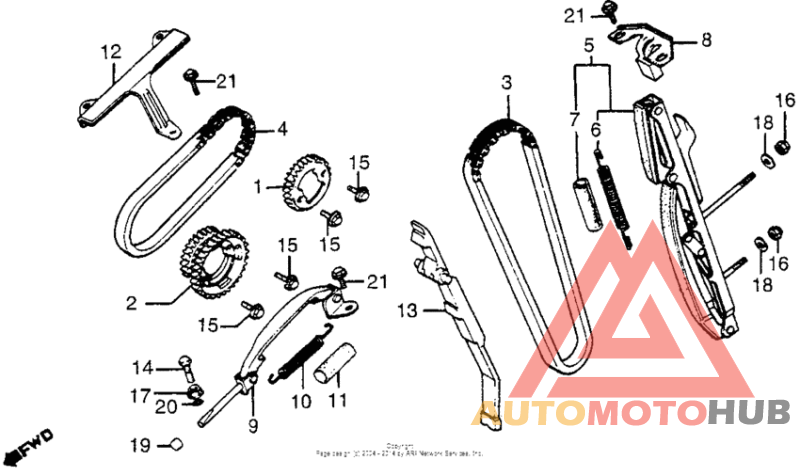 Cam chain + tensioner