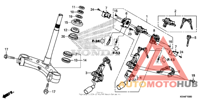 Steering stem + combination switch