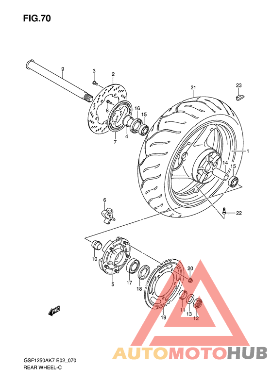 Rear wheel complete assy