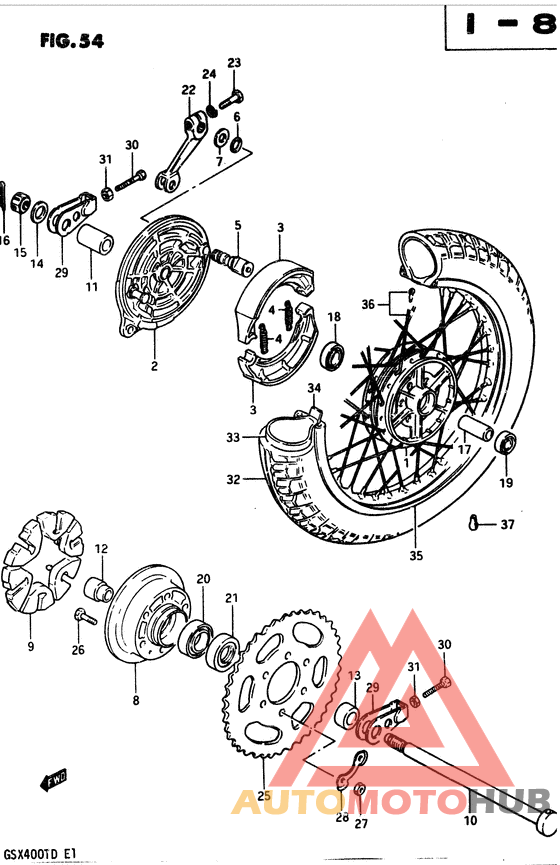 Rear wheel complete assy