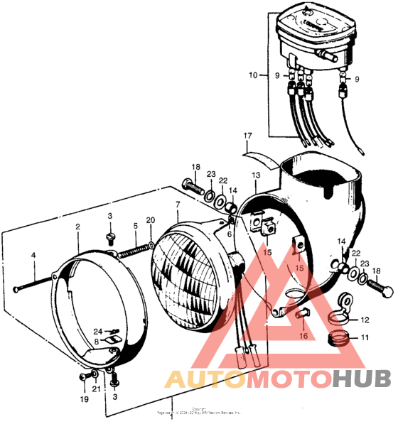 Headlight + speedometer
