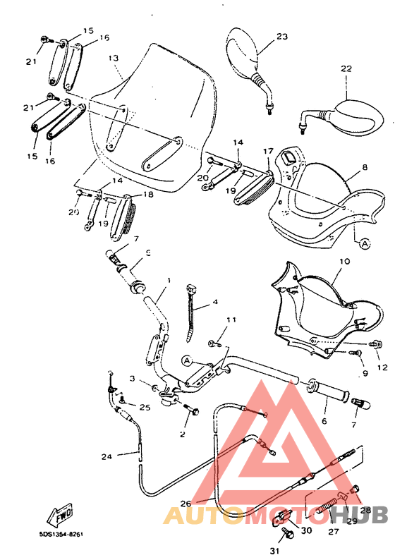 Steering handle. cable