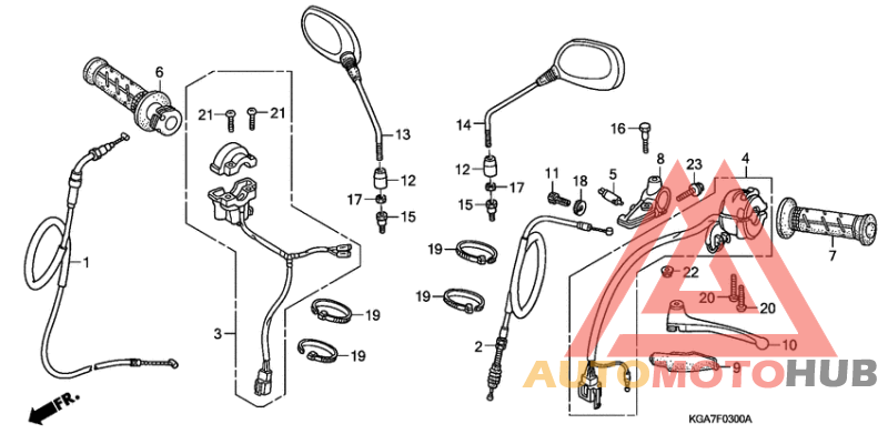 Handle lever/switch/cable