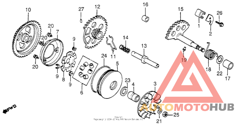 Drive face + kick starter