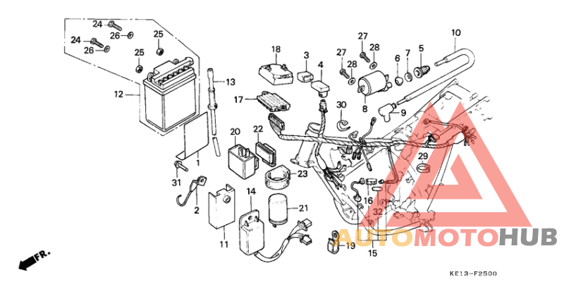 Wire harness/ ignition coil/battery