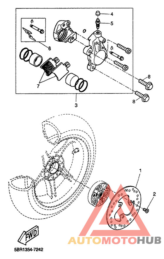 Rear brakecaliper