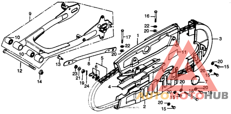 Swingarm + chain case