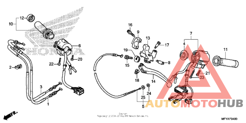 Handle lever + switch + cable
