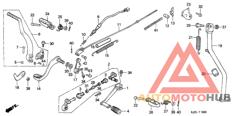 Pedal/kick starter arm