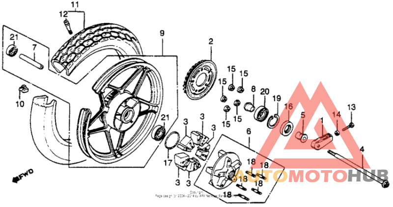 Cm450a rear wheel 83