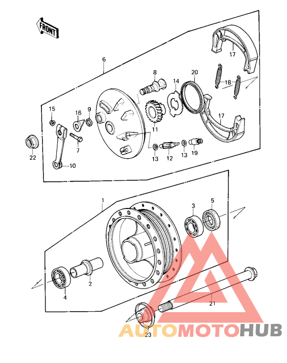 Front hub/brake