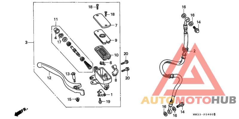 Fr. brake master cylinder