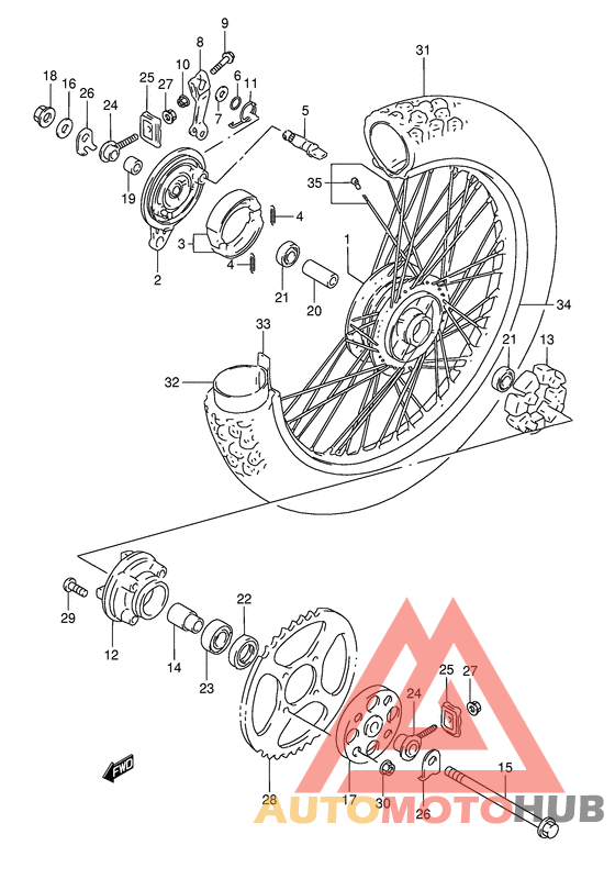 Rear wheel complete assy