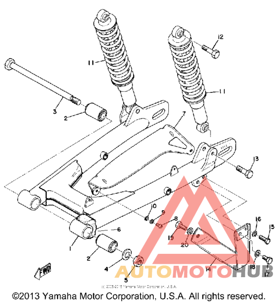 Rear arm - rear cushion - chain case