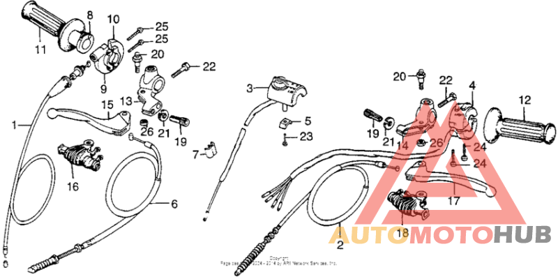 Handle lever + switch + cable