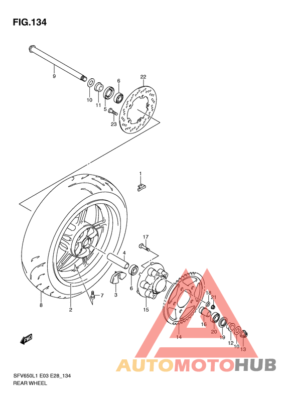 Rear wheel complete assy