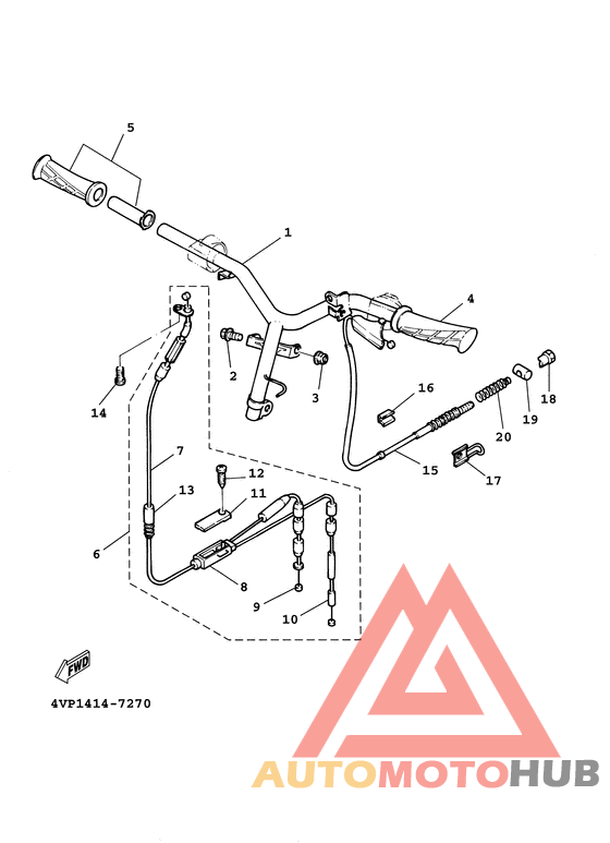 Steering handle. cable