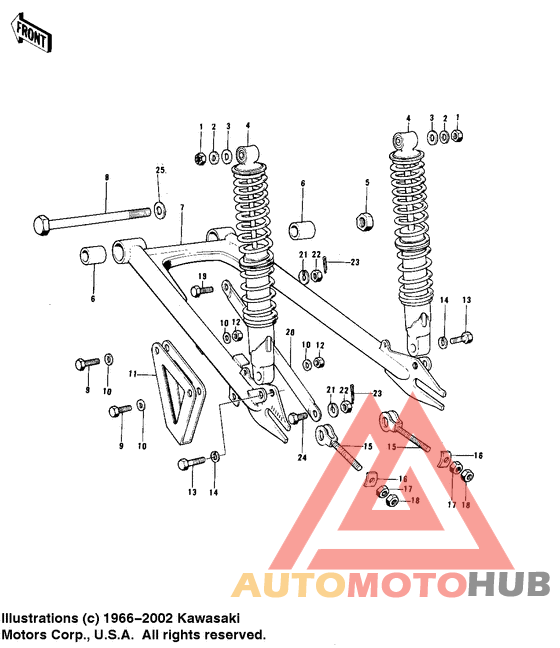 Swing arm/shock absorbers