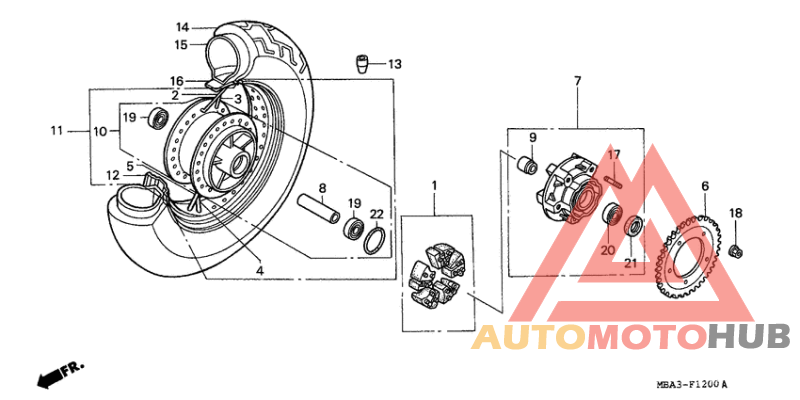 Rear wheel complete assy