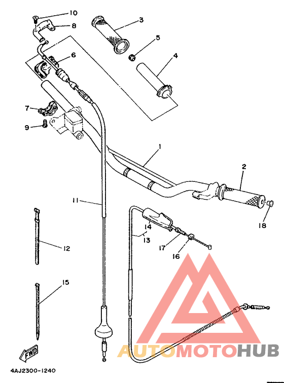 Steering handle. cable