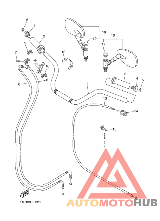 Steering handle & cable