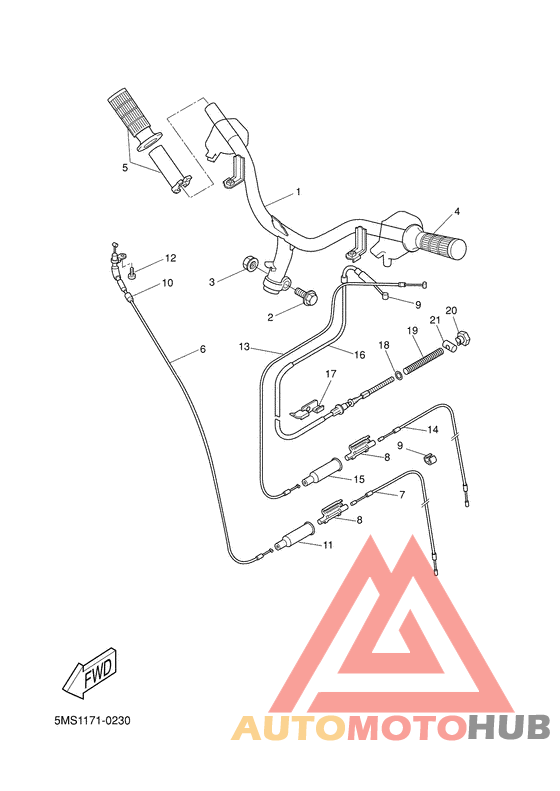 Steering handle. cable