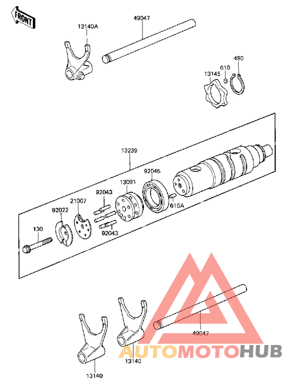 Gear change drum & forks