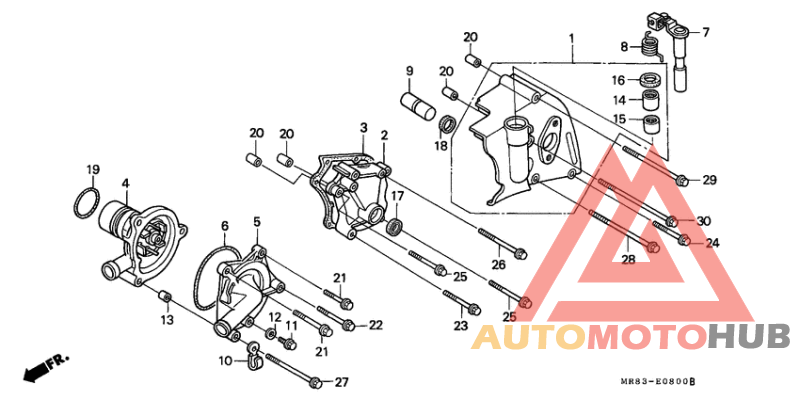Left cover/water pump