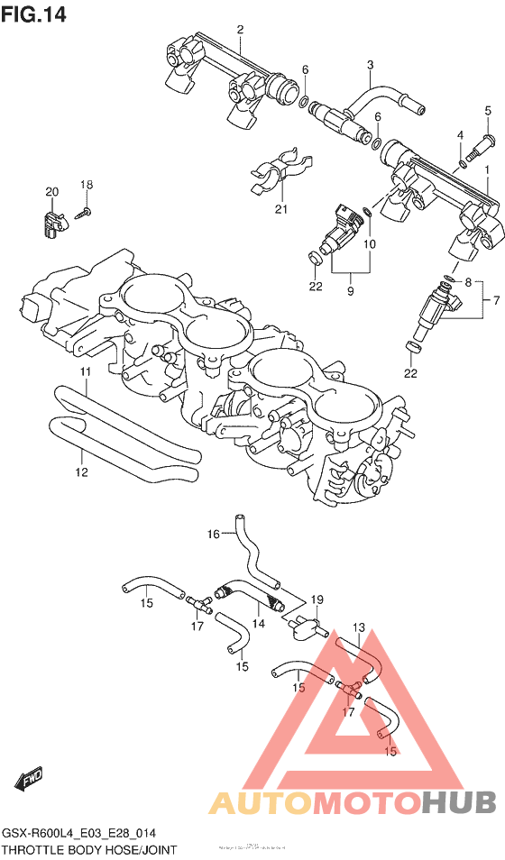 Throttle Body Hose/joint (Gsx-R600L4 E03)