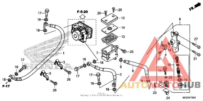Rear brake master cylinder (abs)