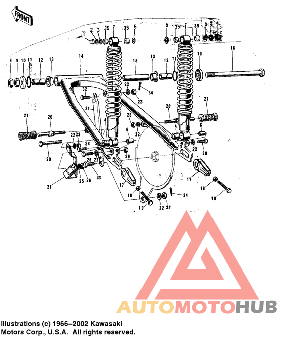 Swing arm/shock absorbers