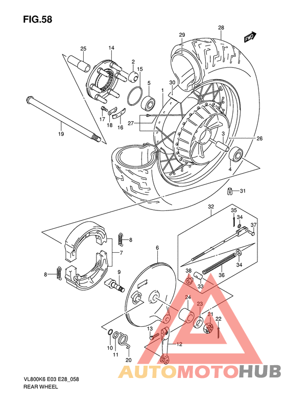 Rear wheel complete assy