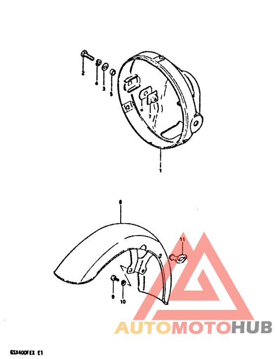 Meadlamp housing - front fender