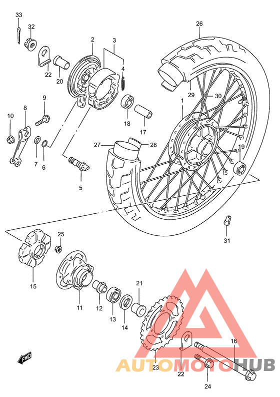 Rear wheel complete assy