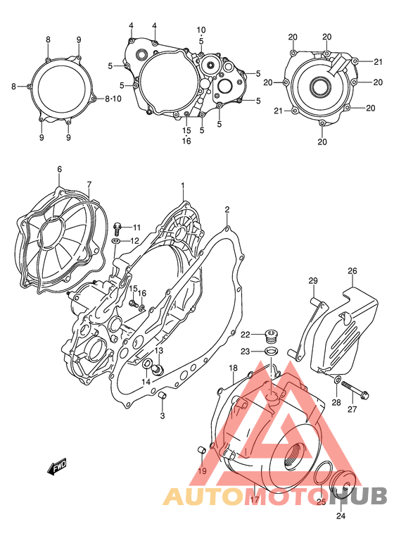 Crankcase cover ass`y  (v