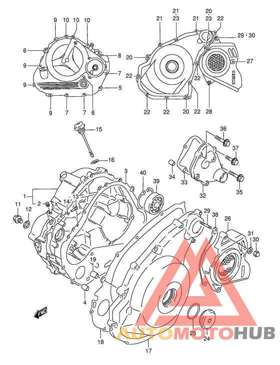 Crankcase cover ass`y  (v