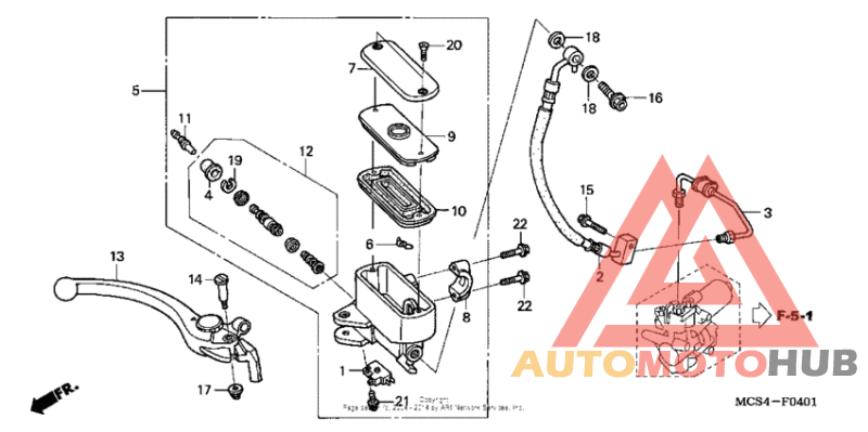 Front brake master cylinder (st1300a)