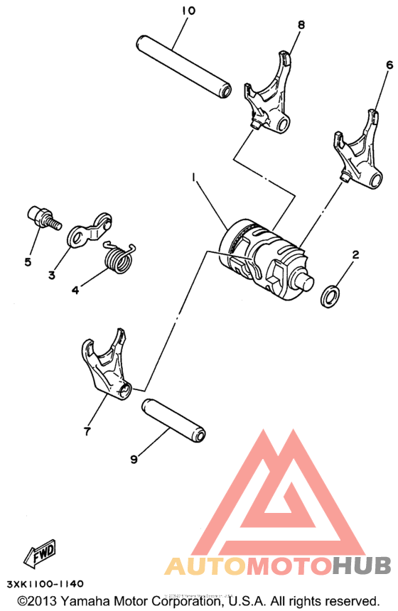 Shift cam - shift fork