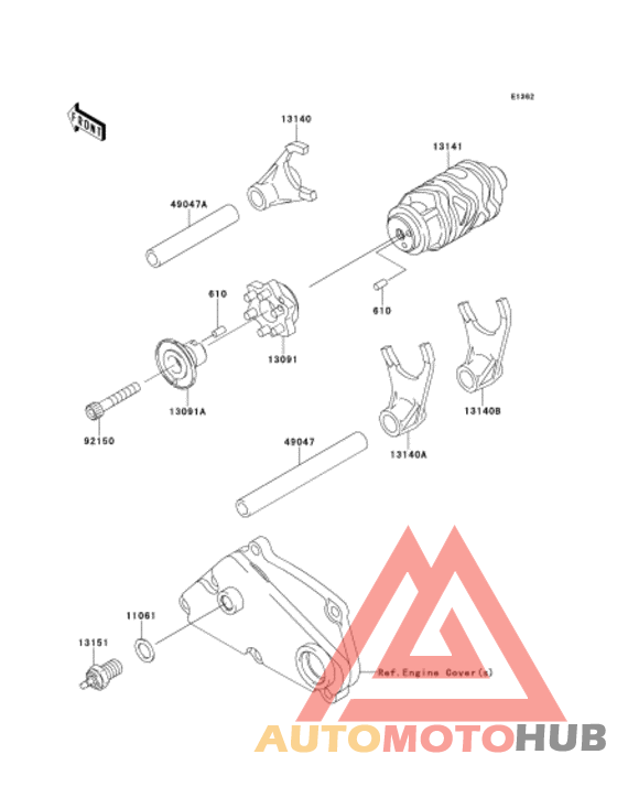 Gear change drum & forks