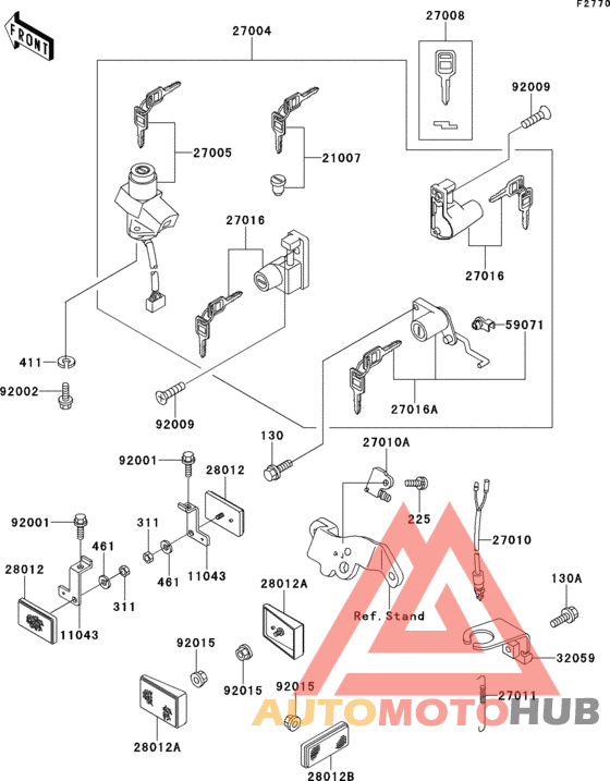 Ignition switch/locks/refiectors