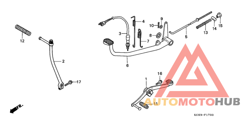 Pedal/kick starter arm
