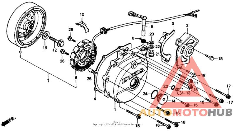 Left crankcase cover 91-92