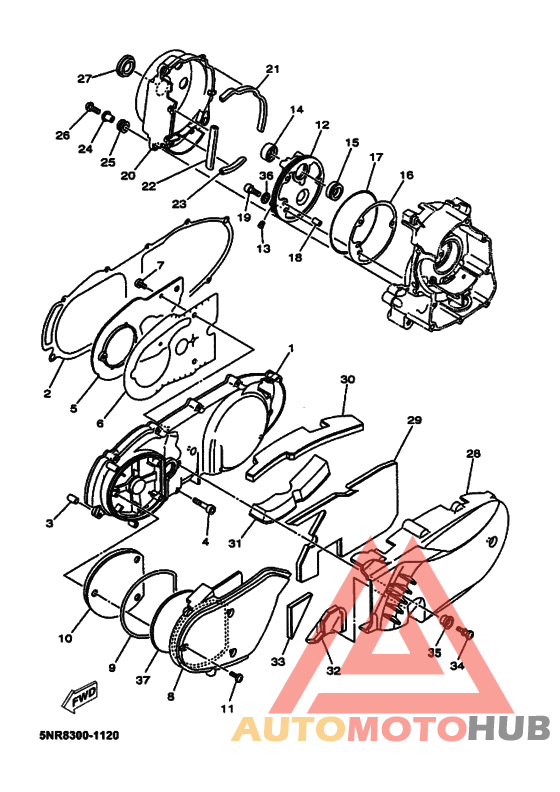 Crankcase cover ass`y  (v