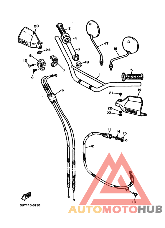 Рулевой рычаг и кабель