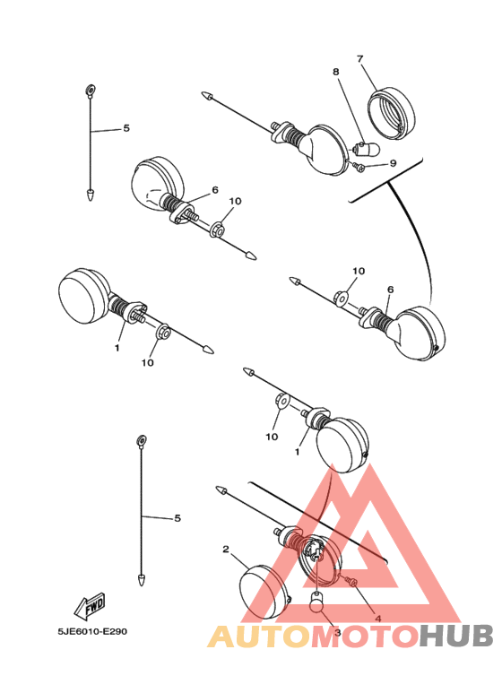 Rear flasher light assy